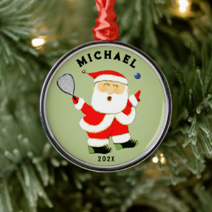 Ornement En Métal Racquetball Noël Collectible