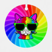 Ornement En Métal Rainbow Cat Twirl (Recto)