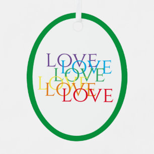 Ornement En Métal RAINBOW LOVE Métal Oval Ornament - Vert