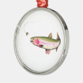 Ornement En Métal Rainbow Trout Fly (Gauche)