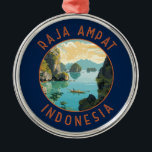 Ornement En Métal Raja Ampat Indonésie Bateau Retro Cercle en détres<br><div class="desc">Raja Ampat dans un style vectoriel. Raja Ampat,  ou "Les Quatre Rois",  est un archipel de plus de 1500 îles dans la province indonésienne de Papouasie occidentale.</div>