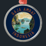 Ornement En Métal Raja Ampat Indonésie Bateau Retro Cercle en détres<br><div class="desc">Raja Ampat dans un style vectoriel. Raja Ampat,  ou "Les Quatre Rois",  est un archipel de plus de 1500 îles dans la province indonésienne de Papouasie occidentale.</div>