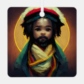 Ornement En Métal Rasta Baby Jesus (Verso)