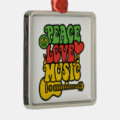 Ornement En Métal Rasta Peace-Love-Music (Droite)