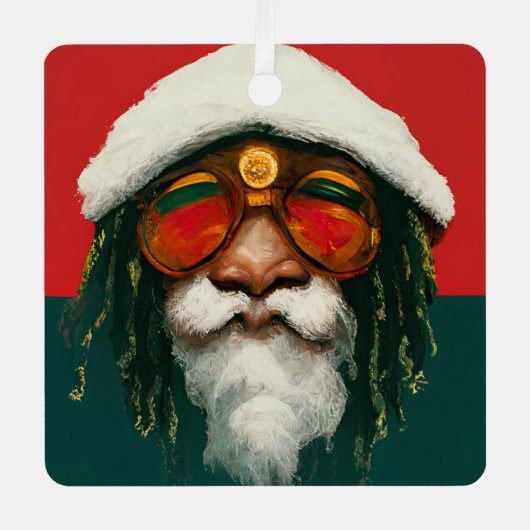 Ornement En Métal Rasta Père Noël I (Recto)