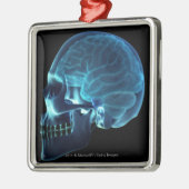 Ornement En Métal Rayon X du cerveau à l'intérieur d'un crâne (Gauche)