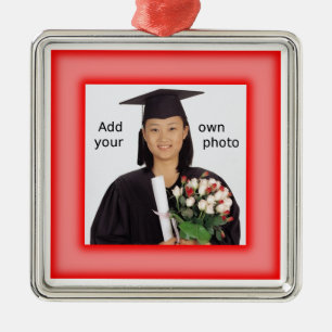 Ornement En Métal Red Add your Photo