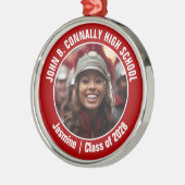 Ornement En Métal Red Marching Band Photo Lycée Noël (Gauche)