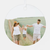 Ornement En Métal Red Modern script Joyeux Noël Holiday (Verso)