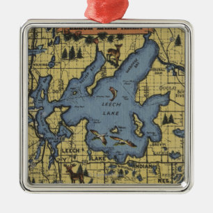 Ornement En Métal Région de lac leech, Minnesota - grandes scènes de
