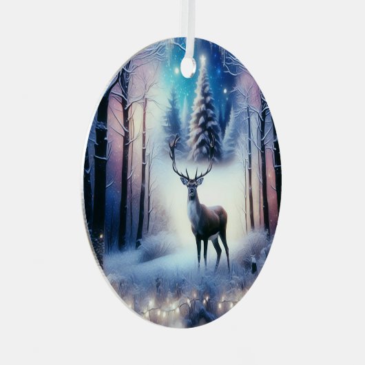 Ornement En Métal Reindeer Forêt de Noël enchantée (Avant droite)