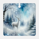 Ornement En Métal Reindeer Forêt de Noël enchantée (Recto)