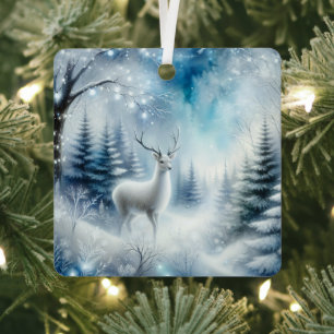 Ornement En Métal Reindeer Forêt de Noël enchantée