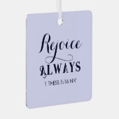 Ornement En Métal Réjouissez-vous dans le Seigneur Bible Verse Chris (Avant droite)