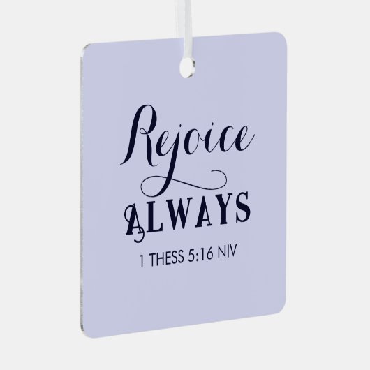 Ornement En Métal Réjouissez-vous dans le Seigneur Bible Verse Chris (Avant droite)