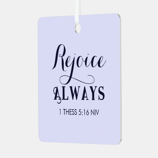 Ornement En Métal Réjouissez-vous dans le Seigneur Bible Verse Chris (Avant gauche)