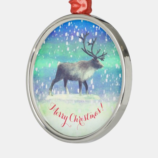 Ornement En Métal Rennes en hiver (Gauche)