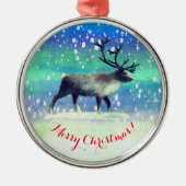 Ornement En Métal Rennes en hiver (Devant)