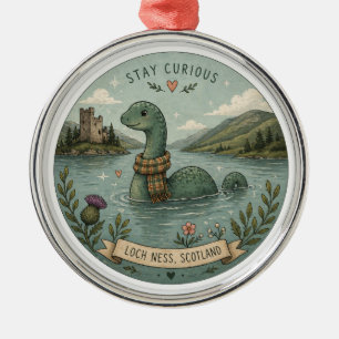 Ornement En Métal Restez Curieux Cozy Cryptide Nessie Monstre du Loc