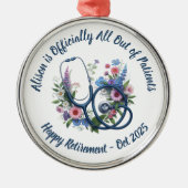 Ornement En Métal Retraite personnalisée des infirmières (Devant)