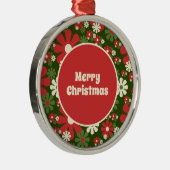 Ornement En Métal Retro 60s les années 70 Floral Joyeux Noël (Droite)
