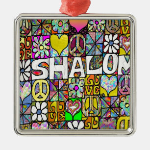 Ornement En Métal Rétro 60s Psychédélique Shalom AMOUR