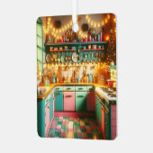 Ornement En Métal Rétro rose kitsch rétro Noël personnalisé (Avant gauche)