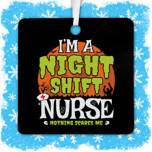 Ornement En Métal Rien N'A Peur Drôle Halloween Night Shift Infirmiè