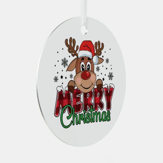 Ornement En Métal Rindeer Festif, Joyeux Noël (Avant droite)