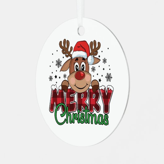 Ornement En Métal Rindeer Festif, Joyeux Noël (Avant gauche)