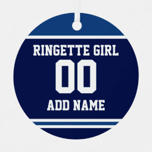 Ornement En Métal Ringette personnalisée Girl Sports Style Jersey