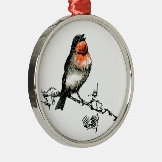 Ornement En Métal Robin de Noël (Droite)