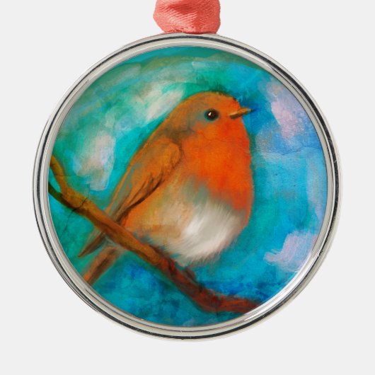 Ornement En Métal Robin des seins rouges (Devant)