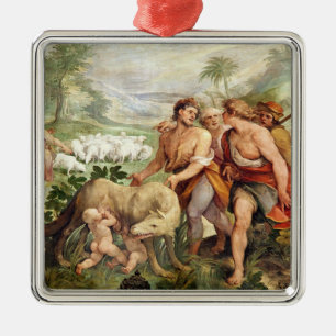 Ornement En Métal Romulus a allaité par le -loup