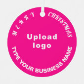 Ornement en métal rose de Noël d'affaires (Recto)