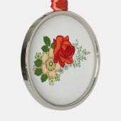 Ornement En Métal Rose rouge et marguerites (Droite)