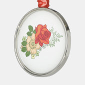 Ornement En Métal Rose rouge et marguerites (Gauche)