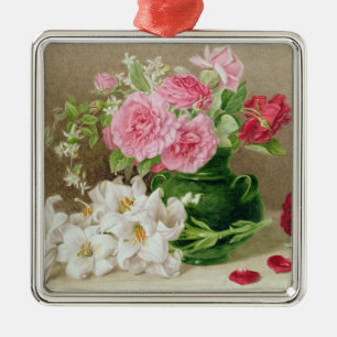 Ornement En Métal Roses et lis