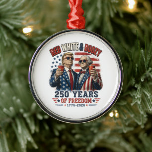 Ornement En Métal Rouge Blanc Boozy Trump George Washington 250