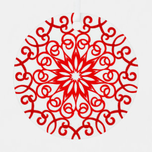 Ornement En Métal Rouge blanc Joli Noël traditionnel décoratif