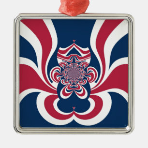 Ornement En Métal Rouge bleu Kaleidoscope