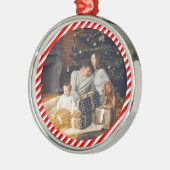 Ornement En Métal Rouge et blanc moderne rayé (Gauche)