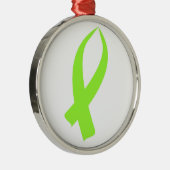Ornement En Métal Ruban de conscience (vert de chaux) (Droite)