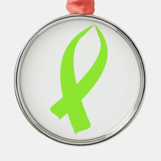 Ornement En Métal Ruban de conscience (vert de chaux) (Devant)