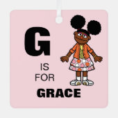 Ornement En Métal Rue Sésame | Gabrielle Ajouter Votre Nom (Recto)