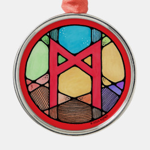 Ornement En Métal Rune de l'humanité Art Nouveau Mannaz