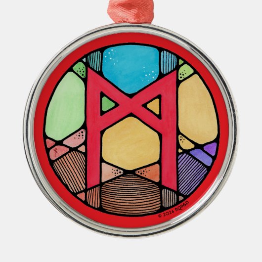 Ornement En Métal Rune de l'humanité Art Nouveau Mannaz (Devant)