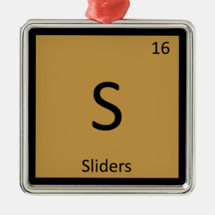Ornement En Métal S - Sliders Burger Chimie Symbole du tableau pério