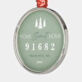 Ornement En Métal Sage White Home Sweet Home Code postal (Gauche)