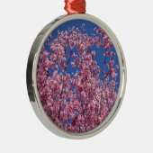 Ornement En Métal Sakura Cherry Fleurit Dans Le Bleu (Droite)